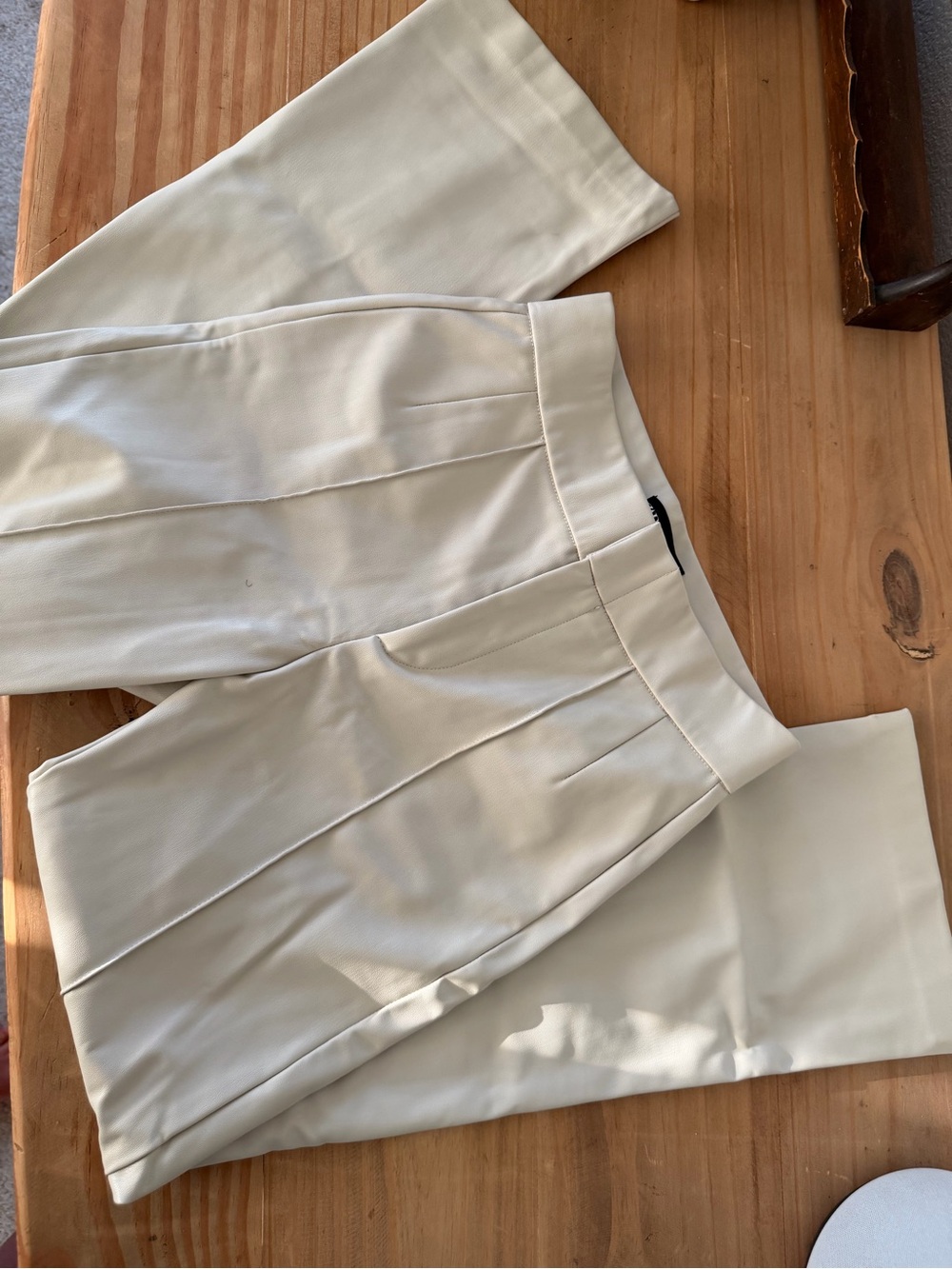 Zara Cream Pleated Women’s Dress Leather Pants